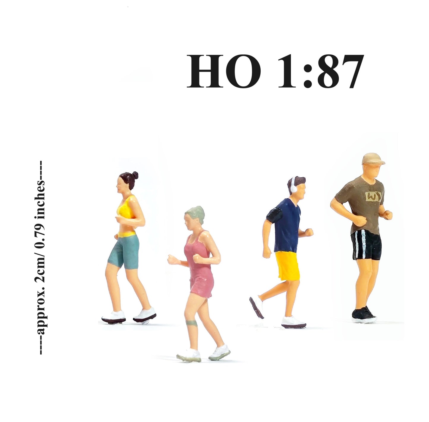 4PCS "The Joggers" 1/87 Mini Figure HO 1:87