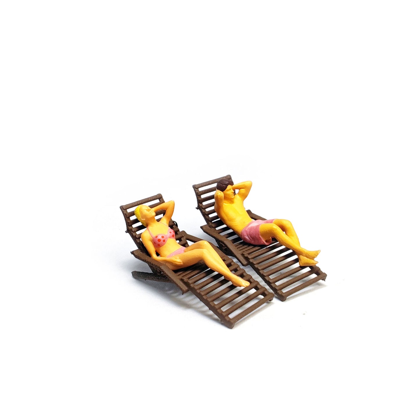 4PCS "Sun Bathing Couple" 1/87 Mini Figure HO 1:87