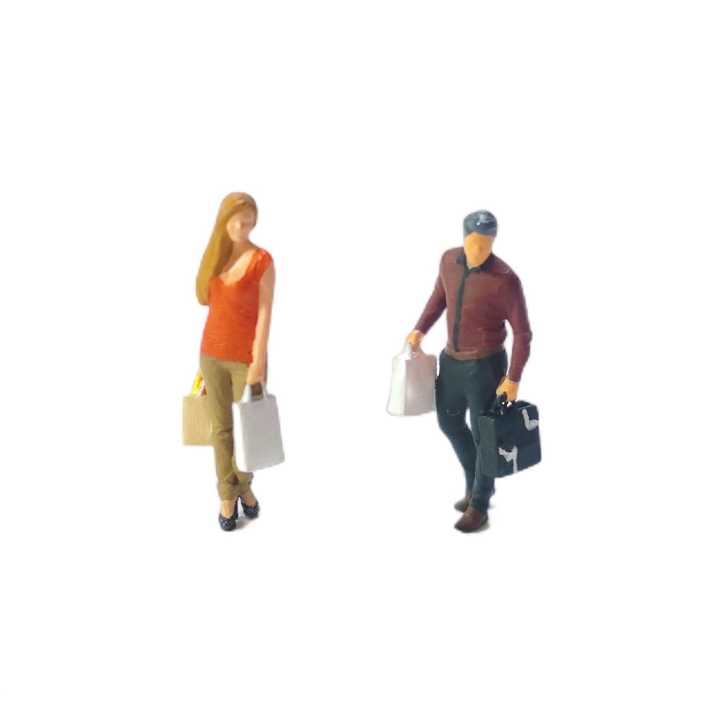 2PCS "The Shoppers" 1/87 Mini Figure HO 1:87