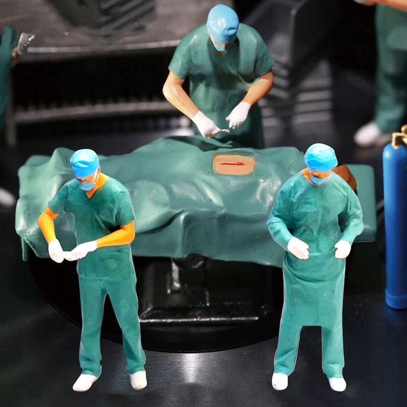 4PCS "The Surgery" 1/87 Mini Figure HO 1:87