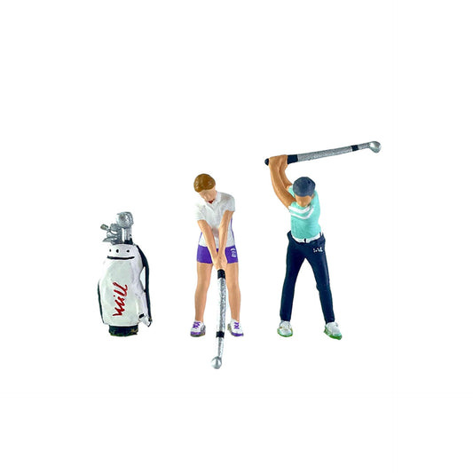 3PCS "Golf Couple" 1/64 Mini Figure HO 1:64