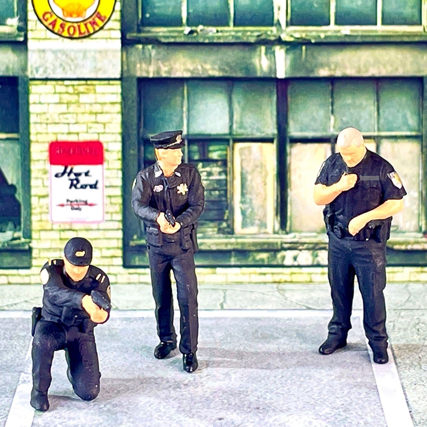 3PCS "NYPD in Action" 1/64 Mini Figure HO 1:64