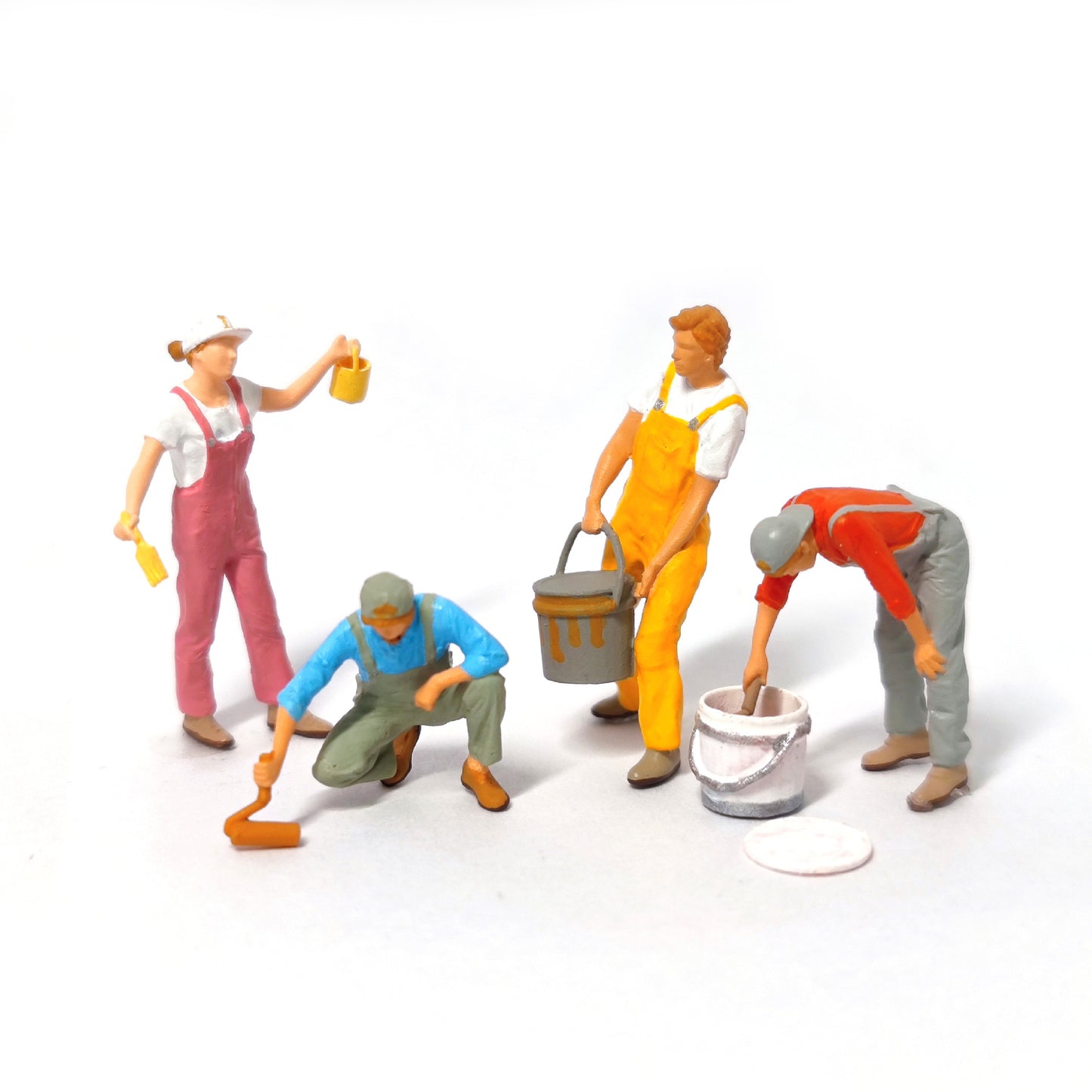 4PCS "The Painters" 1/64 Mini Figure HO 1:64