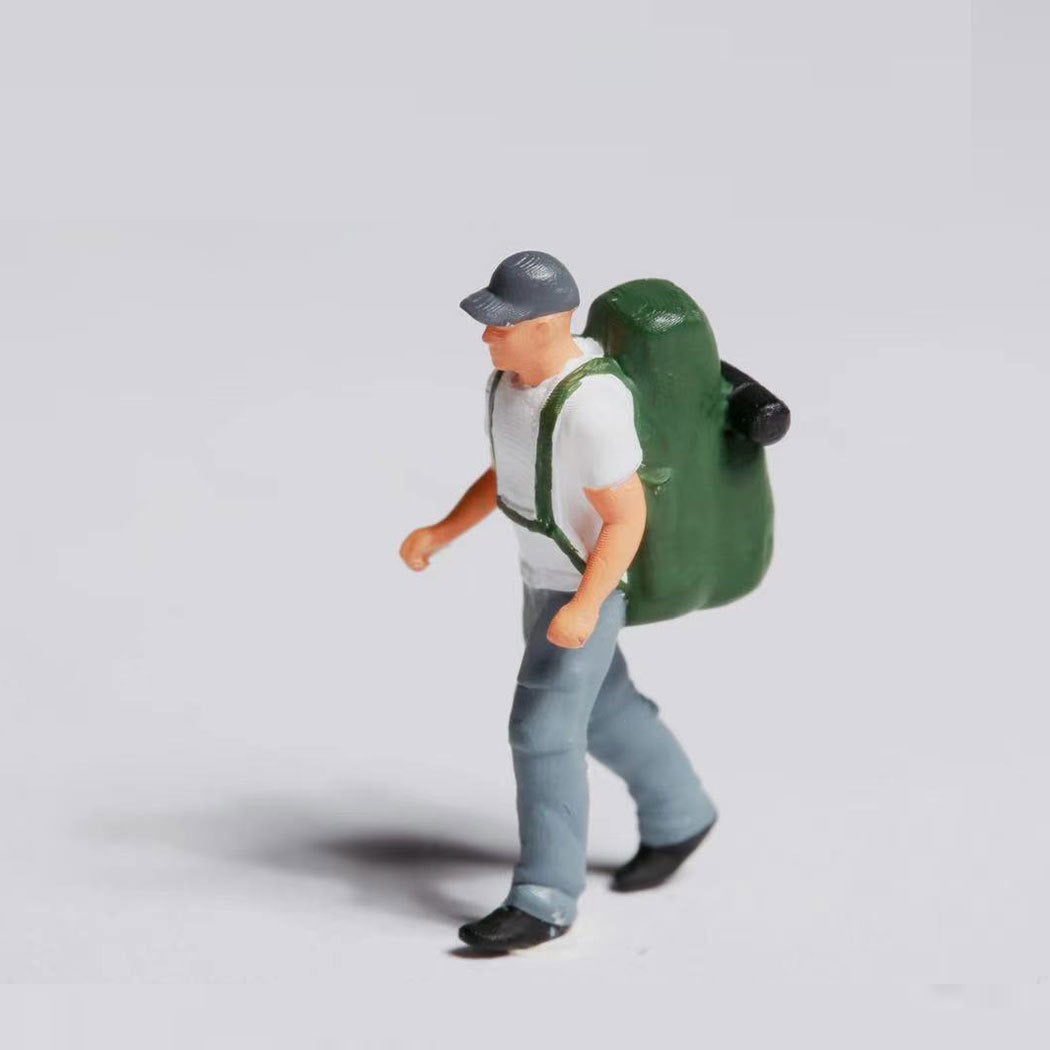 4PCS "Backpacker & Tourist" 1/87 Mini Figure HO 1:87