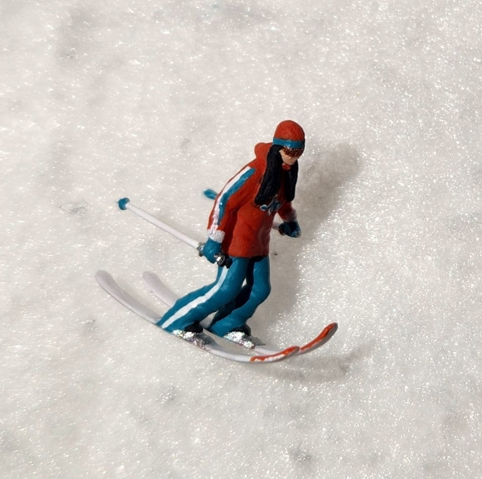 3PCS "Downhill Skiiing" 1/87 Mini Figure HO 1:87