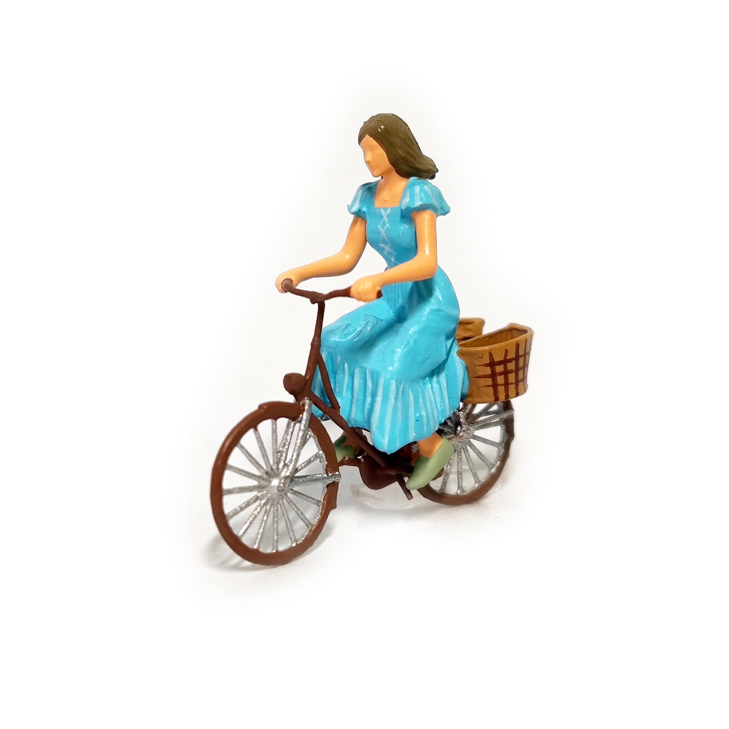 2PCS "Couple Cycling" 1/64 Mini Figure HO 1:64