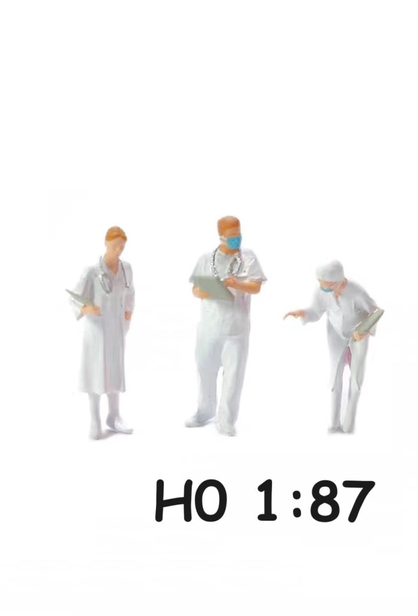 3PCS "The Doctors" 1/87 Mini Figure HO 1:87