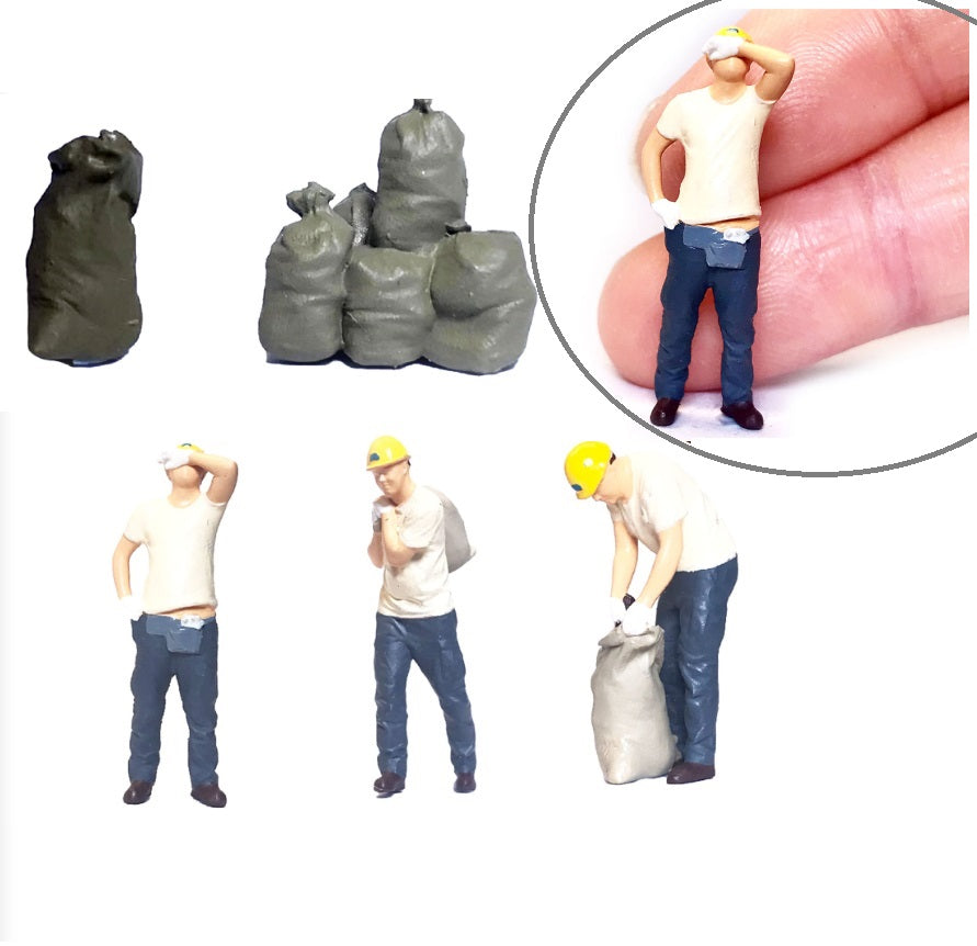 5PCS "The Worker" 1/87 Mini Figure HO 1:87